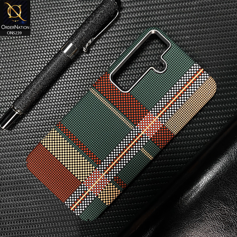 Samsung Galaxy S24 Ultra Cover - Design5 - Universe Luxo Carbon Fiber Texture Ultra Thin Shell Case With Metal Camera Ring Borders