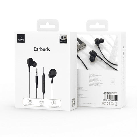 WiWU EB-310 3.5mm Audio Jack Stereo Earbuds - Black