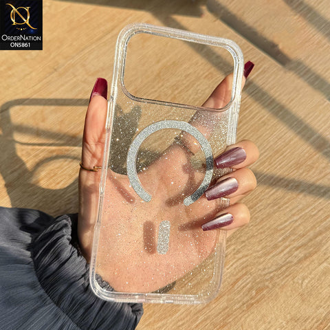 iPhone 17 Pro Max - Transparent - New Arcylic Premium Glitter Case with Magsafe