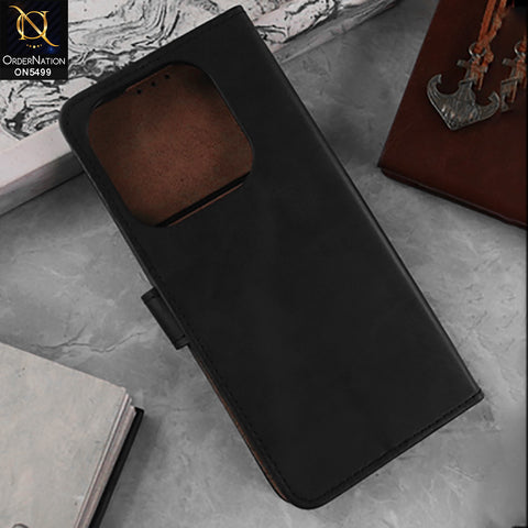 Infinix Smart 10 HD Cover - Black -  Premium PU Leather Magnetic Flip Book Card Slots Wallet Soft Case