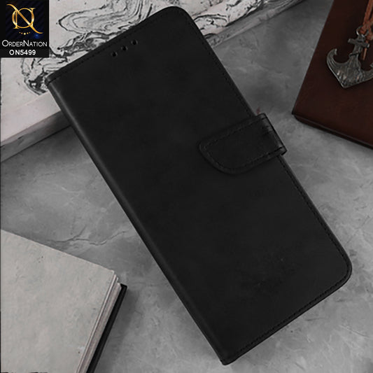 Infinix Smart 10 HD Cover - Black -  Premium PU Leather Magnetic Flip Book Card Slots Wallet Soft Case