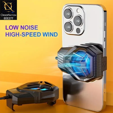 S-72 Portable Mobile Phone Cooling Fan Heat Diffuser Radiator with Light