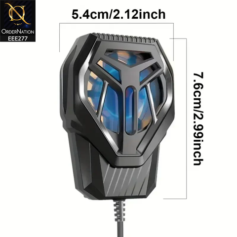 S-72 Portable Mobile Phone Cooling Fan Heat Diffuser Radiator with Light