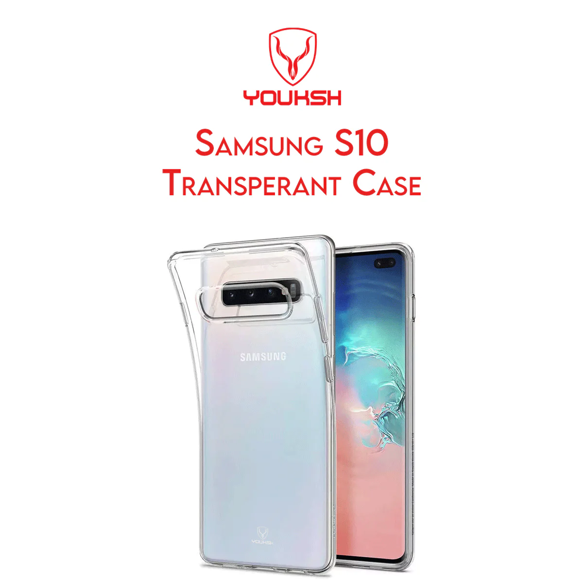 Samsung Galaxy S10 Cover - Transparent - Youksh Clear Soft TPU Case