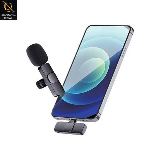 K8 Wireless Microphone Type C Plug n Play  - Black