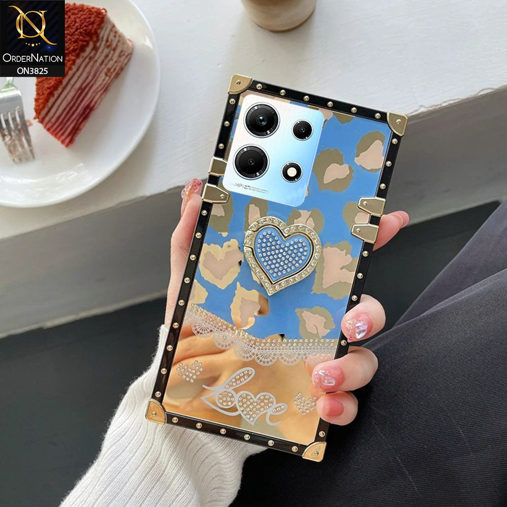 Infinix Note 30 Cover - Design4 -Heart Bling Diamond Glitter Soft TPU Trunk Case With Ring Holder