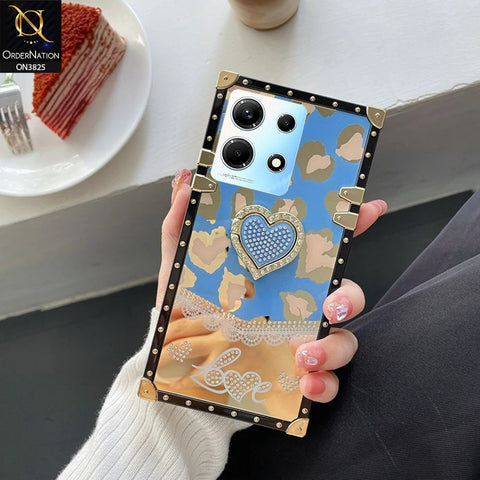Infinix Note 30 Cover - Design4 -Heart Bling Diamond Glitter Soft TPU Trunk Case With Ring Holder