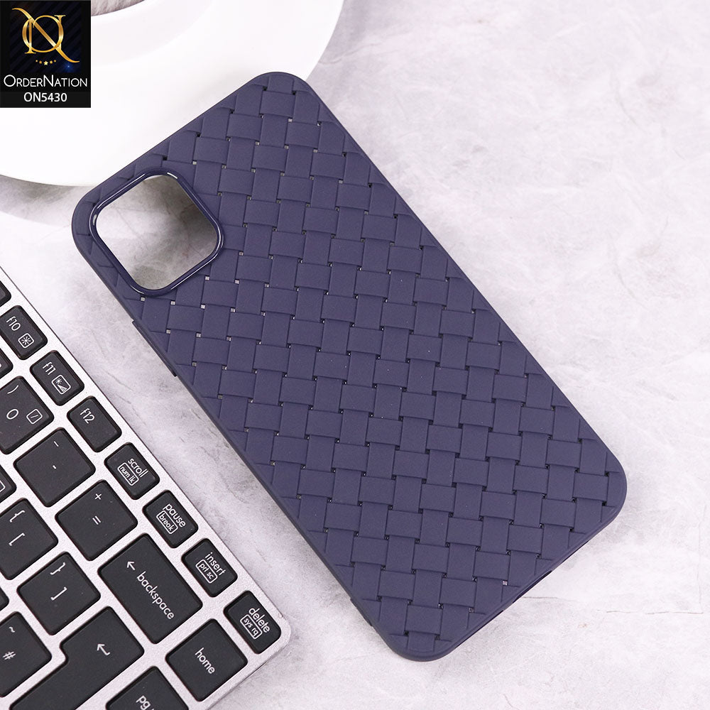 iPhone 11 Pro Max Cover - Purple - New Woven Design Leather Feel Soft TPU Case