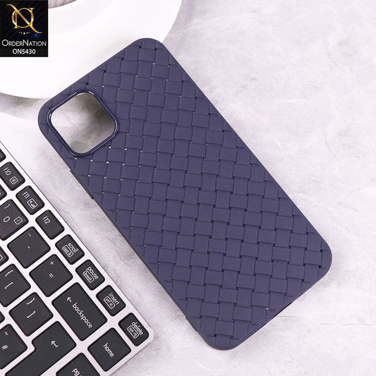 iPhone 11 Pro Max Cover - Purple - New Woven Design Leather Feel Soft TPU Case