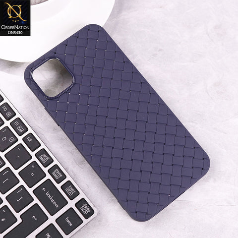 iPhone 11 Pro Max Cover - Purple - New Woven Design Leather Feel Soft TPU Case