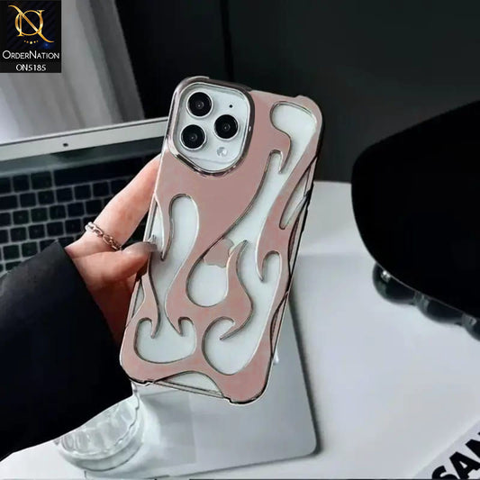 iPhone 11 Pro Cover - Rose Gold - New Shiny Electroplating Flame Series Soft Case