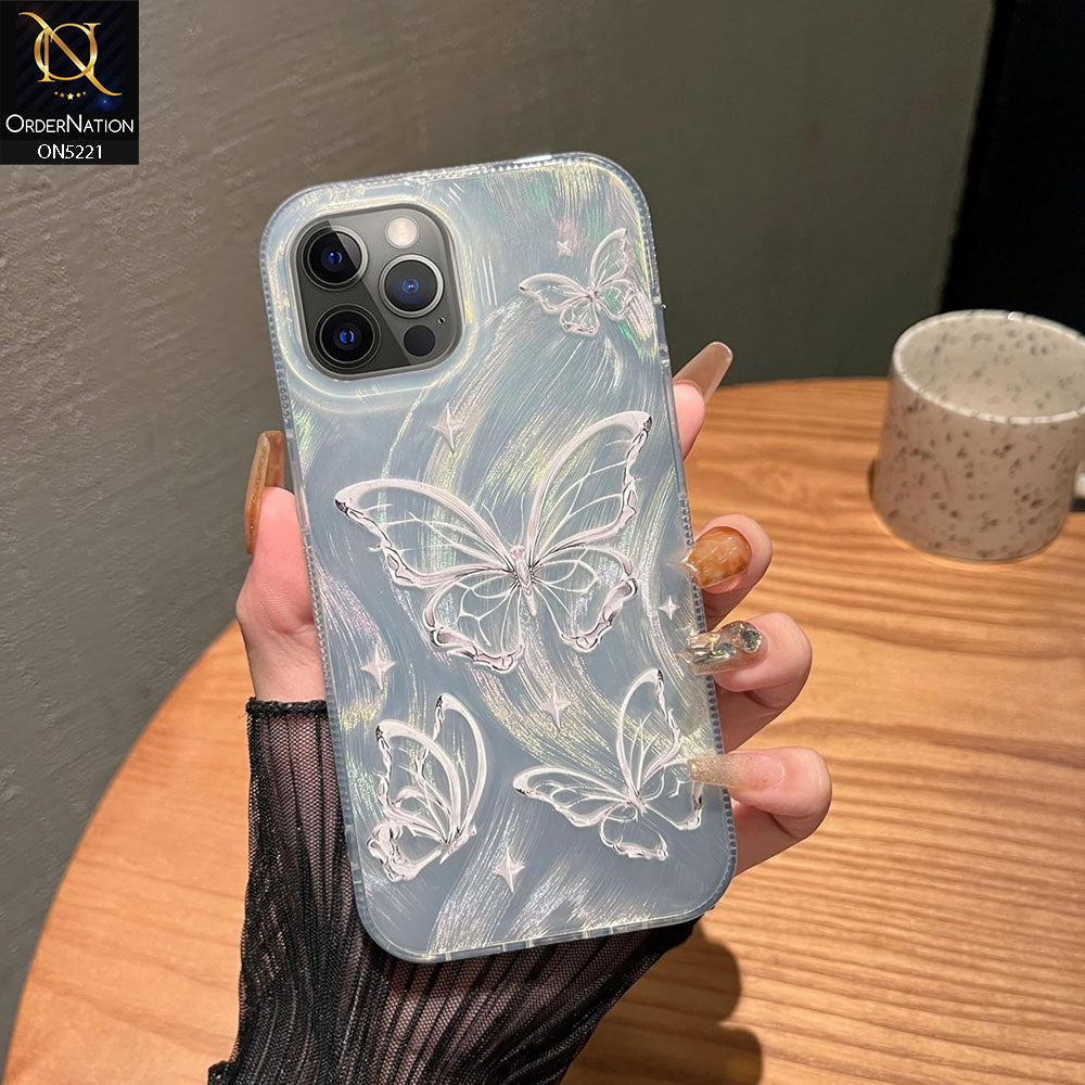 iPhone 12 Pro Cover - Silver - Luxury Silver-Plated Feather Butterfly Dreams Soft Case
