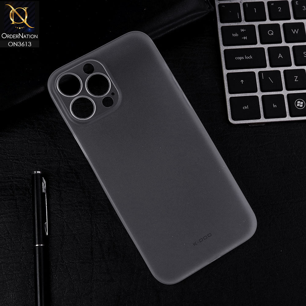 iPhone 13 Pro Max Cover - White - Semi Transparent - All New Stylish KZDOO Air Skin Series Ultra Slim Round Borders High Quality Case