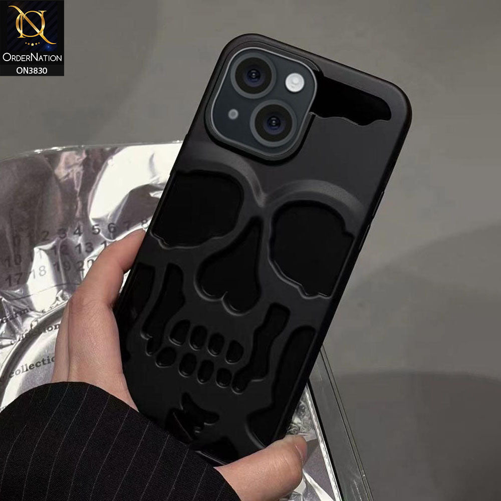 iPhone 15 Plus Cover - Black -  Matte Hollow Shell Soft Borders Case