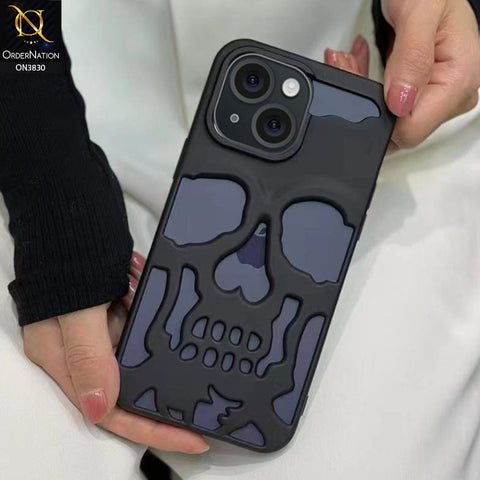 iPhone 15 Plus Cover - Black -  Matte Hollow Shell Soft Borders Case