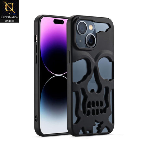 iPhone 15 Plus Cover - Black -  Matte Hollow Shell Soft Borders Case