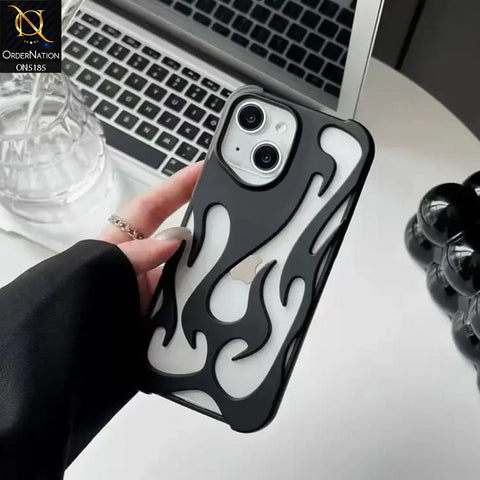 iPhone 13 Cover - Black - New Shiny Electroplating Flame Series Soft Case