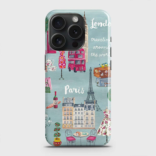iPhone 15 Pro Cover - London, Paris, New York ModernPrinted Hard Case with Life Time Colors Guarantee (Fast Delivery)