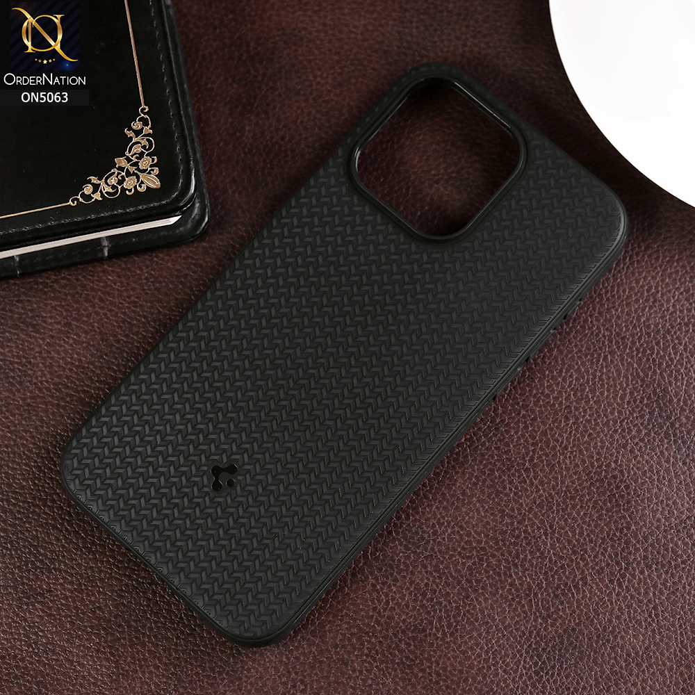 iPhone 15 Pro Max Cover - Black - Mag Armor Series - Texture Soft TPU Case