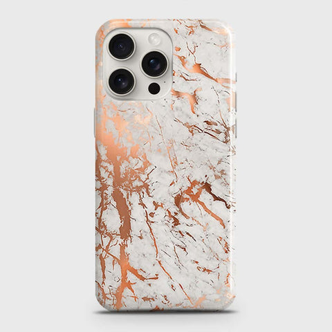 iPhone 15 Pro Max Cover - In Chic Rose Gold Chrome Style Printed Hard Case with Life Time Colors Guarantee (Fast Delivery)