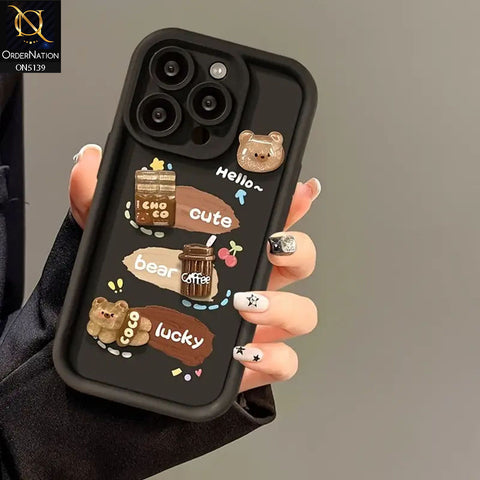 iPhone 15 Pro Max Cover - Black - Trendy 3D Cute Cartoon And Coffee Chocolate Soft Silicon Shockproof Case With Camera Protection