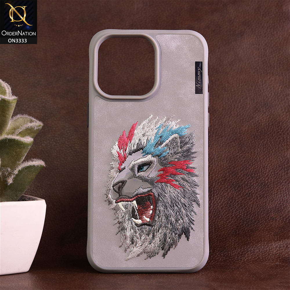 iPhone 15 Pro Max Cover - Design 11 - Nimmy 3D Embroidery Shell Leather Soft Case