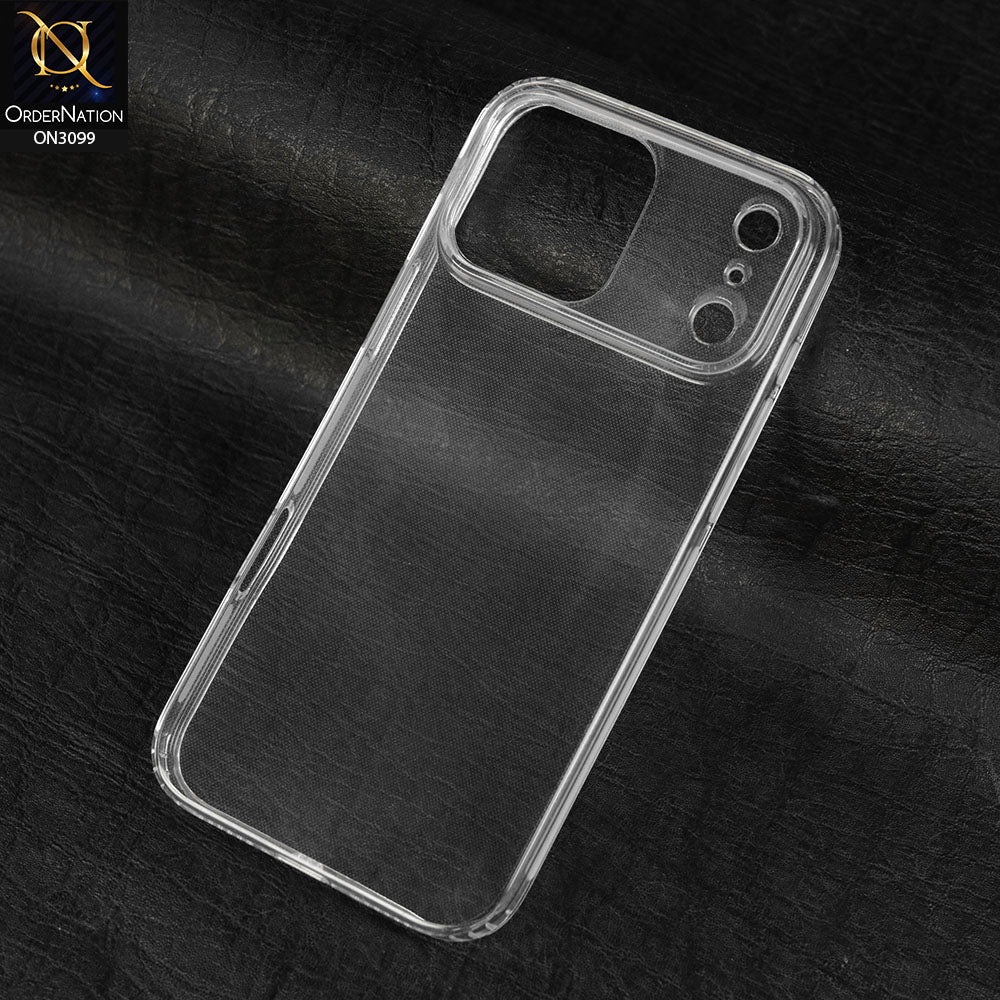 iPhone 17 Pro Max Cover - Transparent - Soft 4D Design Shockproof Silicone Transparent Clear Camera Protection Case