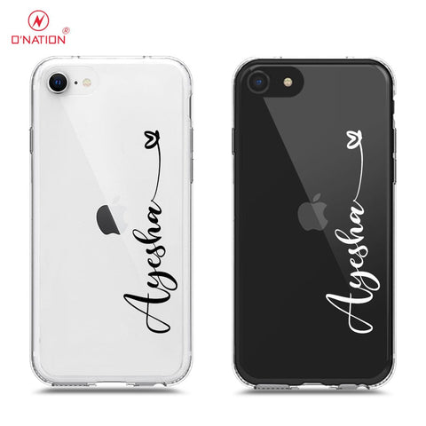 iPhone SE 2022 Cover - Personalised Name Series - 8 Designs - Clear Phone Case - Soft Silicon Borders