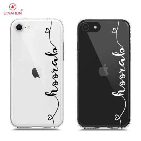 iPhone SE 2022 Cover - Personalised Name Series - 8 Designs - Clear Phone Case - Soft Silicon Borders