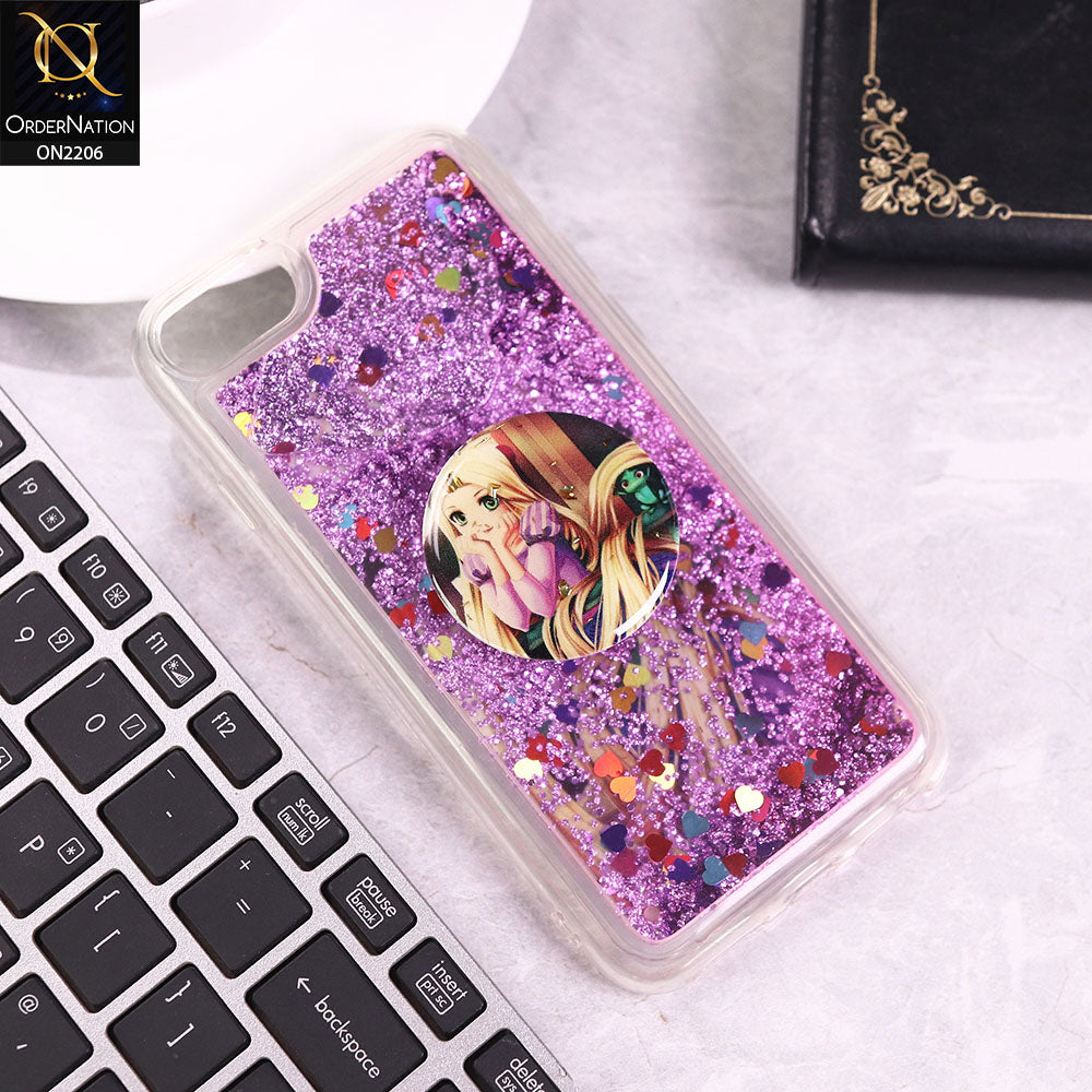 iPhone 6S / 6 Cover - Design 9 - New Elegant Liquid Glitter Soft Borders Case With  Holder