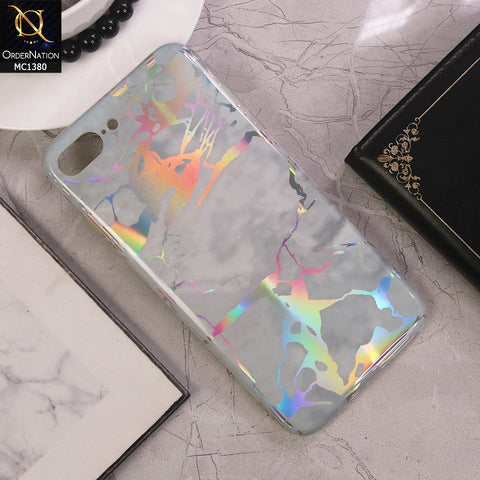 iPhone 7 Plus - White - HOLO Marble Luxury HQ IMD Mint Soft Phone Case