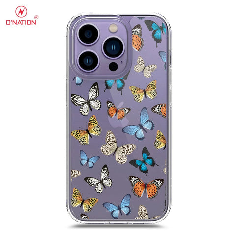 iPhone 14 Pro Cover - O'Nation Butterfly Dreams Series - 9 Designs - Clear Phone Case - Soft Silicon Borders