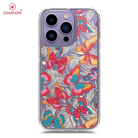 iPhone 14 Pro Cover - O'Nation Butterfly Dreams Series - 9 Designs - Clear Phone Case - Soft Silicon Borders
