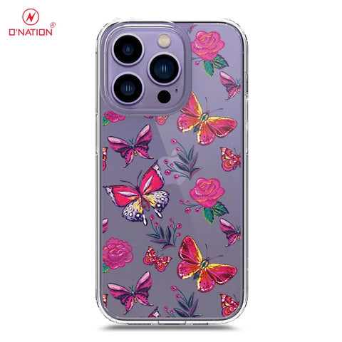 iPhone 14 Pro Cover - O'Nation Butterfly Dreams Series - 9 Designs - Clear Phone Case - Soft Silicon Borders