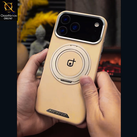 iPhone 17 Pro Max Cover - Coffee - New Premium RIMBMAX High Quality Leather Textured  Case With KickStand Soft Case