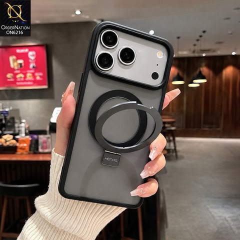 iPhone 17 Pro Max Cover - Black - Premium HENKS Protective Phone Case with Magnetic Ring Holder, Raised Camera Protection & Shockproof Bumper