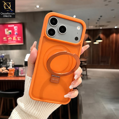 iPhone 17 Pro Max Cover - Orange - Premium HENKS Protective Phone Case with Magnetic Ring Holder, Raised Camera Protection & Shockproof Bumper