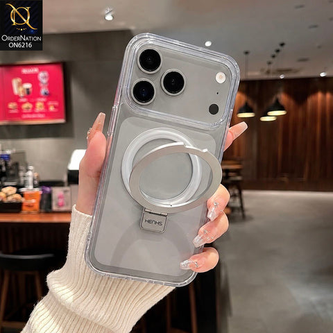 iPhone 17 Pro Max Cover - Transparent - Premium HENKS Protective Phone Case with Magnetic Ring Holder, Raised Camera Protection & Shockproof Bumper
