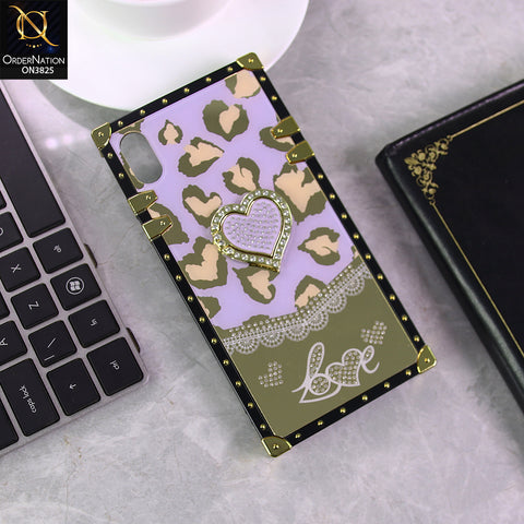 iPhone XS Max Cover - Design3 - Heart Bling Diamond Glitter Soft TPU Trunk Case With Ring Holder