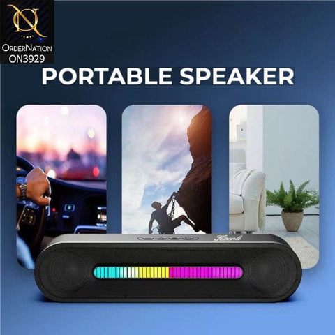 Kisonli LED-916 Soundbar Hifi Music Stereo Music Box New Super Bass Bluetooth Speaker With Led RGB Light - Black