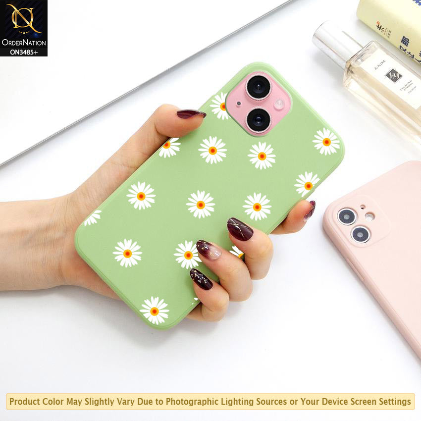 iPhone 15 Cover - ONation Daisy Series - HQ Liquid Silicone Elegant Colors Camera Protection Soft Case (Fast Delivery)