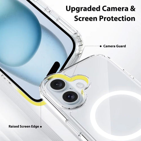 iPhone 16 Cover - Transparent - Youksh Magsafe Clear Soft Borders Case