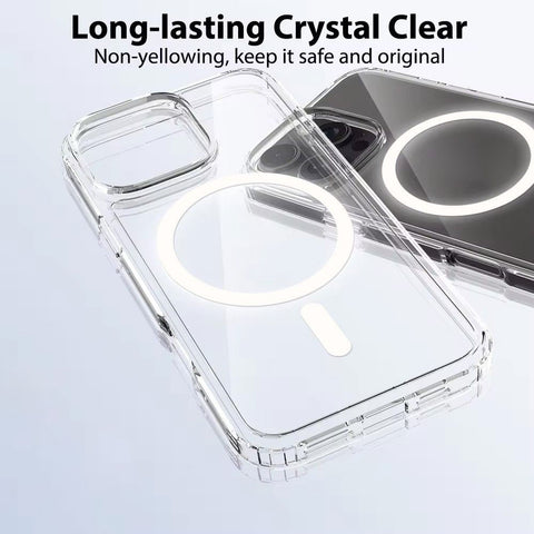 iPhone 16 Cover - Transparent - Youksh Magsafe Clear Soft Borders Case