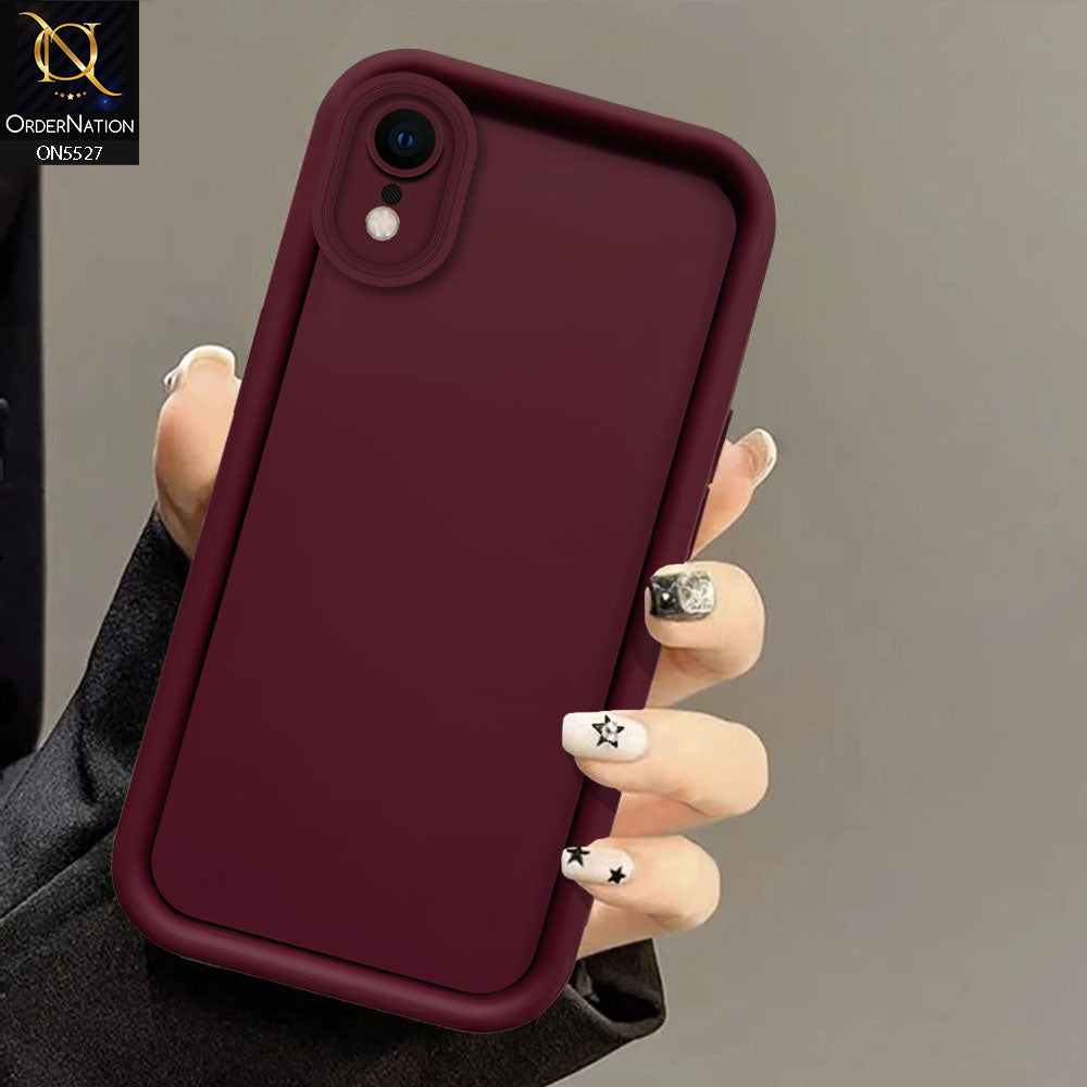 iPhone XR Cover - Maroon - Soft Silicone Case With Round Bumper Matte TPU Shockproof Cover