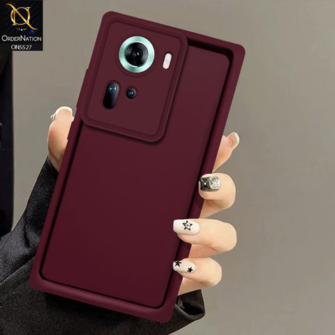Oppo Reno 11 5G Cover - Maroon - Soft Silicone Case With Round Bumper Matte TPU Shockproof Cover