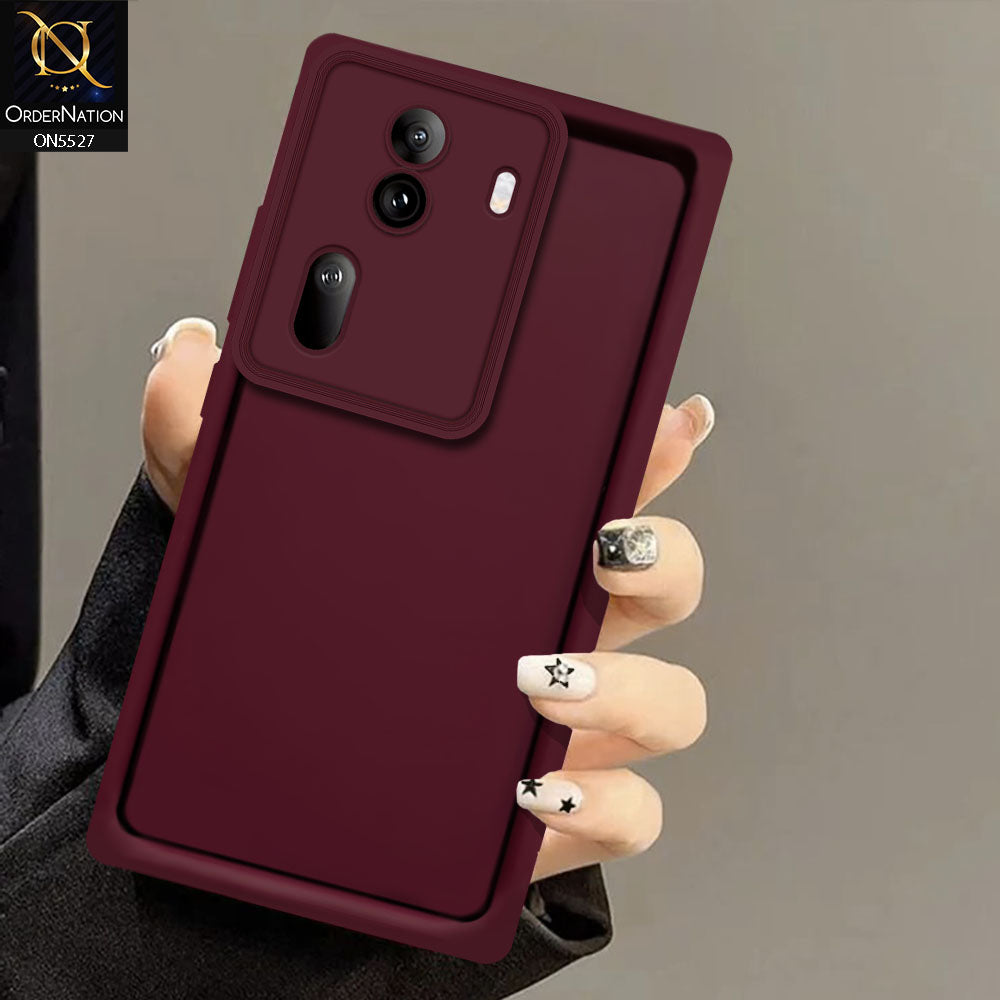 Oppo Reno 11 Pro 5G Cover - Maroon - Soft Silicone Case With Round Bumper Matte TPU Shockproof Cover