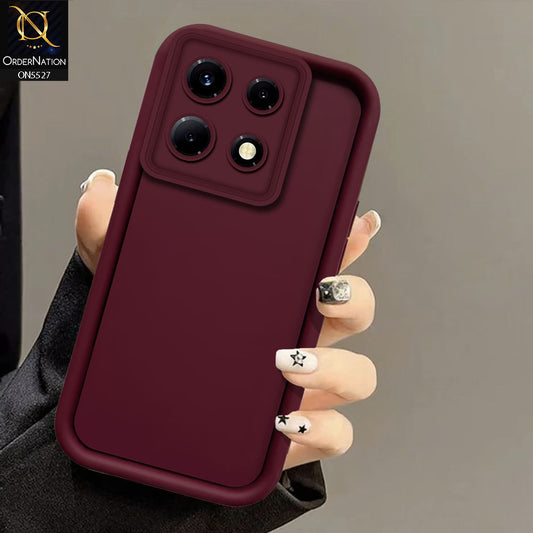 Infinix Note 30 Pro Cover - Maroon - Soft Silicone Case With Round Bumper Matte TPU Shockproof Cover
