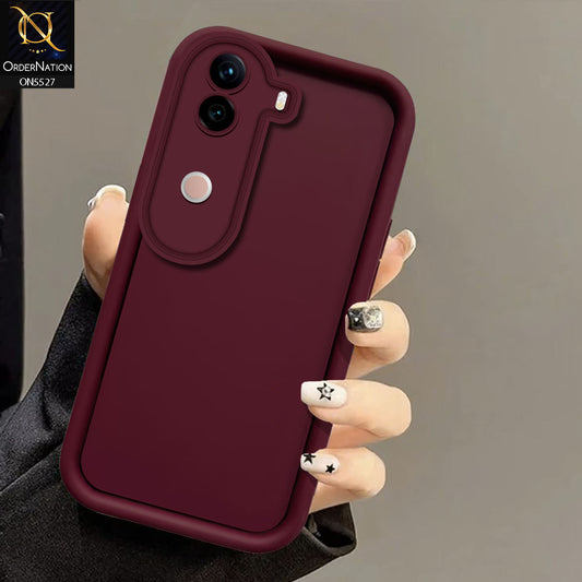 Vivo V40e Cover - Maroon - Soft Silicone Case With Round Bumper Matte TPU Shockproof Cover