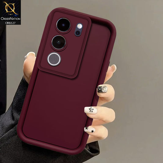Vivo V29 Cover - Maroon - Soft Silicone Case With Round Bumper Matte TPU Shockproof Cover
