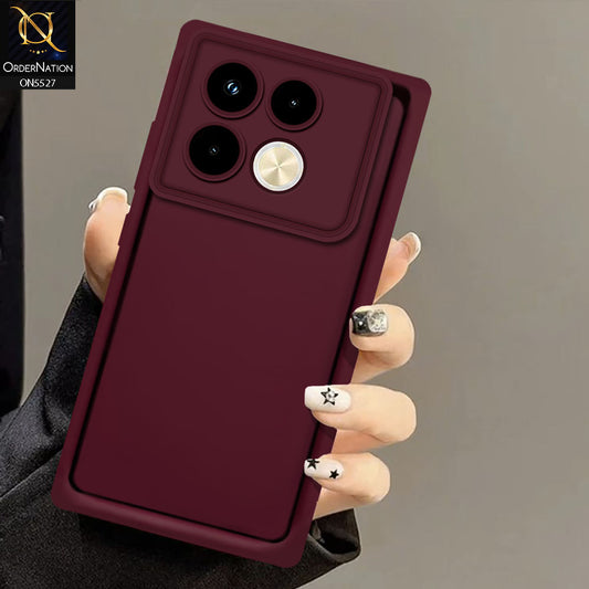 Infinix Note 40 Pro Cover - Maroon - Soft Silicone Case With Round Bumper Matte TPU Shockproof Cover